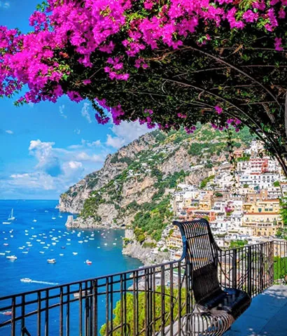 Elite private car service to Positano, the vertical village and pearl of the Amalfi Coast.